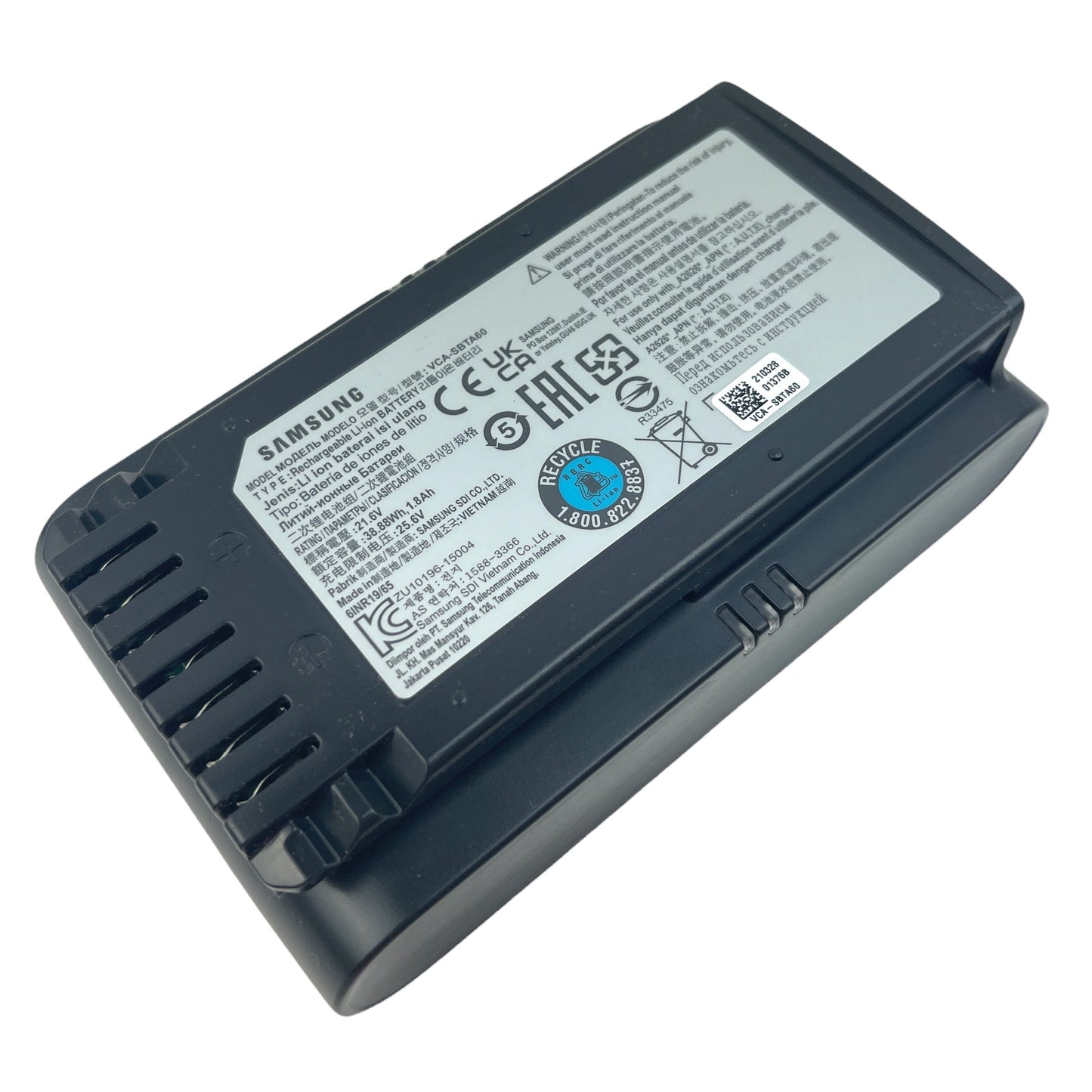 Samsung Jet 60 Pet Vacuum Battery Li-ion Rechargeable for Handheld Cordless Cleaner Part # VCA-SBTA60
